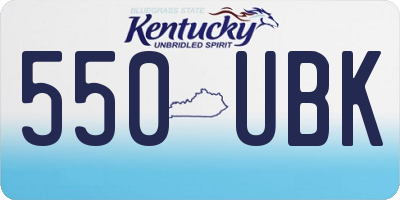 KY license plate 550UBK