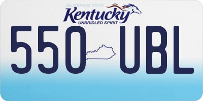 KY license plate 550UBL