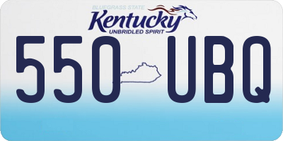 KY license plate 550UBQ