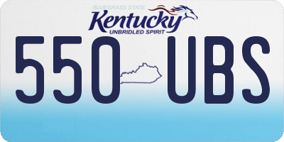 KY license plate 550UBS