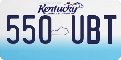 KY license plate 550UBT