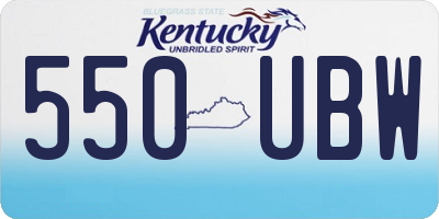 KY license plate 550UBW