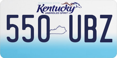 KY license plate 550UBZ