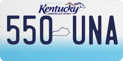 KY license plate 550UNA