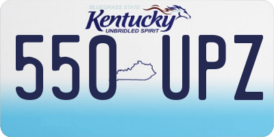KY license plate 550UPZ
