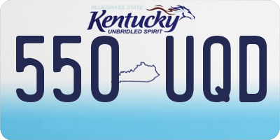KY license plate 550UQD