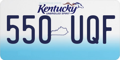 KY license plate 550UQF
