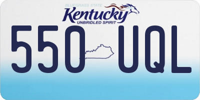 KY license plate 550UQL
