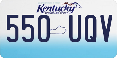 KY license plate 550UQV
