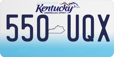 KY license plate 550UQX