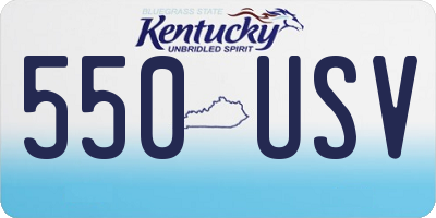 KY license plate 550USV