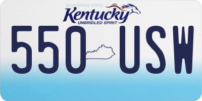 KY license plate 550USW