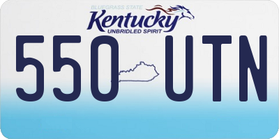 KY license plate 550UTN
