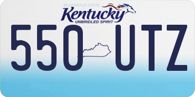 KY license plate 550UTZ