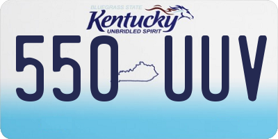 KY license plate 550UUV