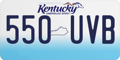 KY license plate 550UVB