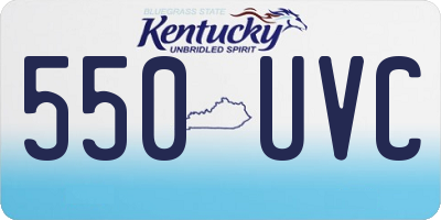 KY license plate 550UVC