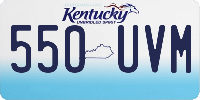 KY license plate 550UVM