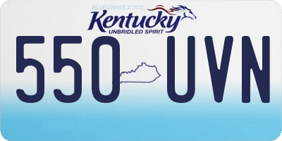 KY license plate 550UVN