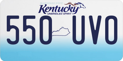 KY license plate 550UVO