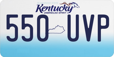 KY license plate 550UVP