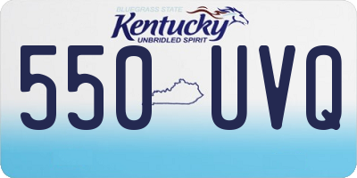 KY license plate 550UVQ