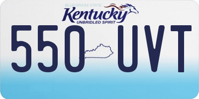 KY license plate 550UVT
