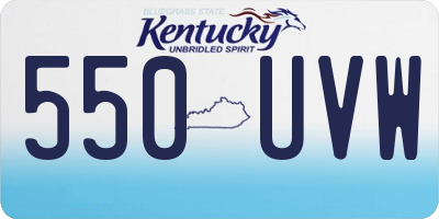 KY license plate 550UVW