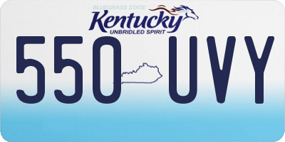 KY license plate 550UVY