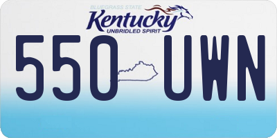 KY license plate 550UWN