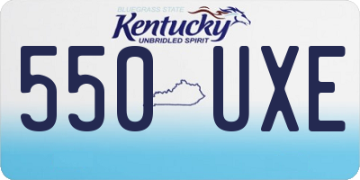 KY license plate 550UXE