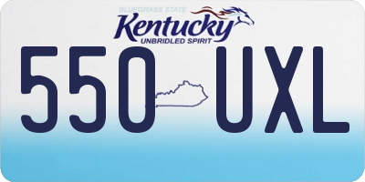 KY license plate 550UXL