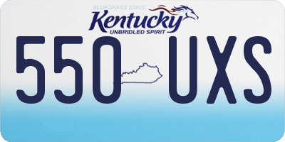 KY license plate 550UXS