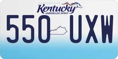 KY license plate 550UXW