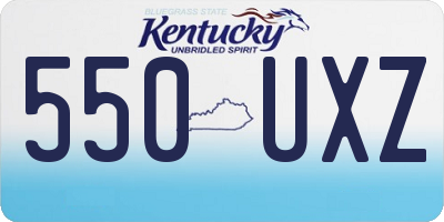 KY license plate 550UXZ