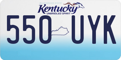 KY license plate 550UYK