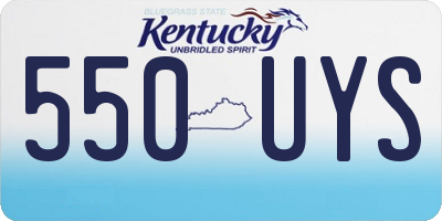 KY license plate 550UYS