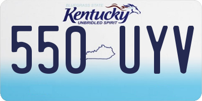 KY license plate 550UYV