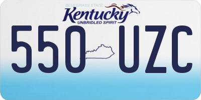 KY license plate 550UZC