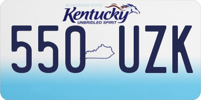 KY license plate 550UZK