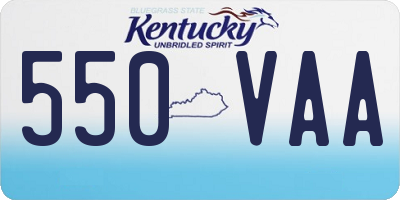 KY license plate 550VAA