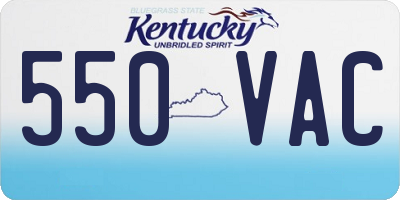 KY license plate 550VAC