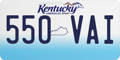 KY license plate 550VAI