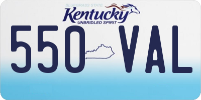 KY license plate 550VAL