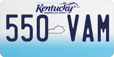 KY license plate 550VAM