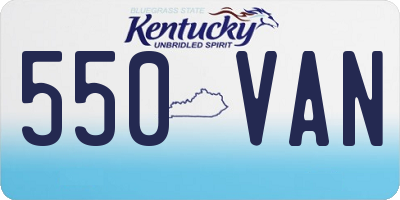 KY license plate 550VAN