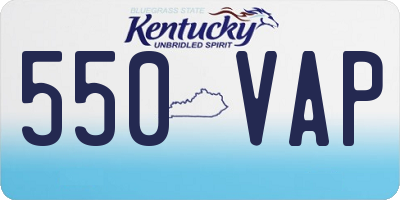 KY license plate 550VAP