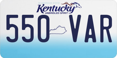 KY license plate 550VAR