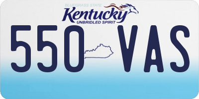 KY license plate 550VAS