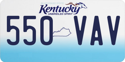 KY license plate 550VAV